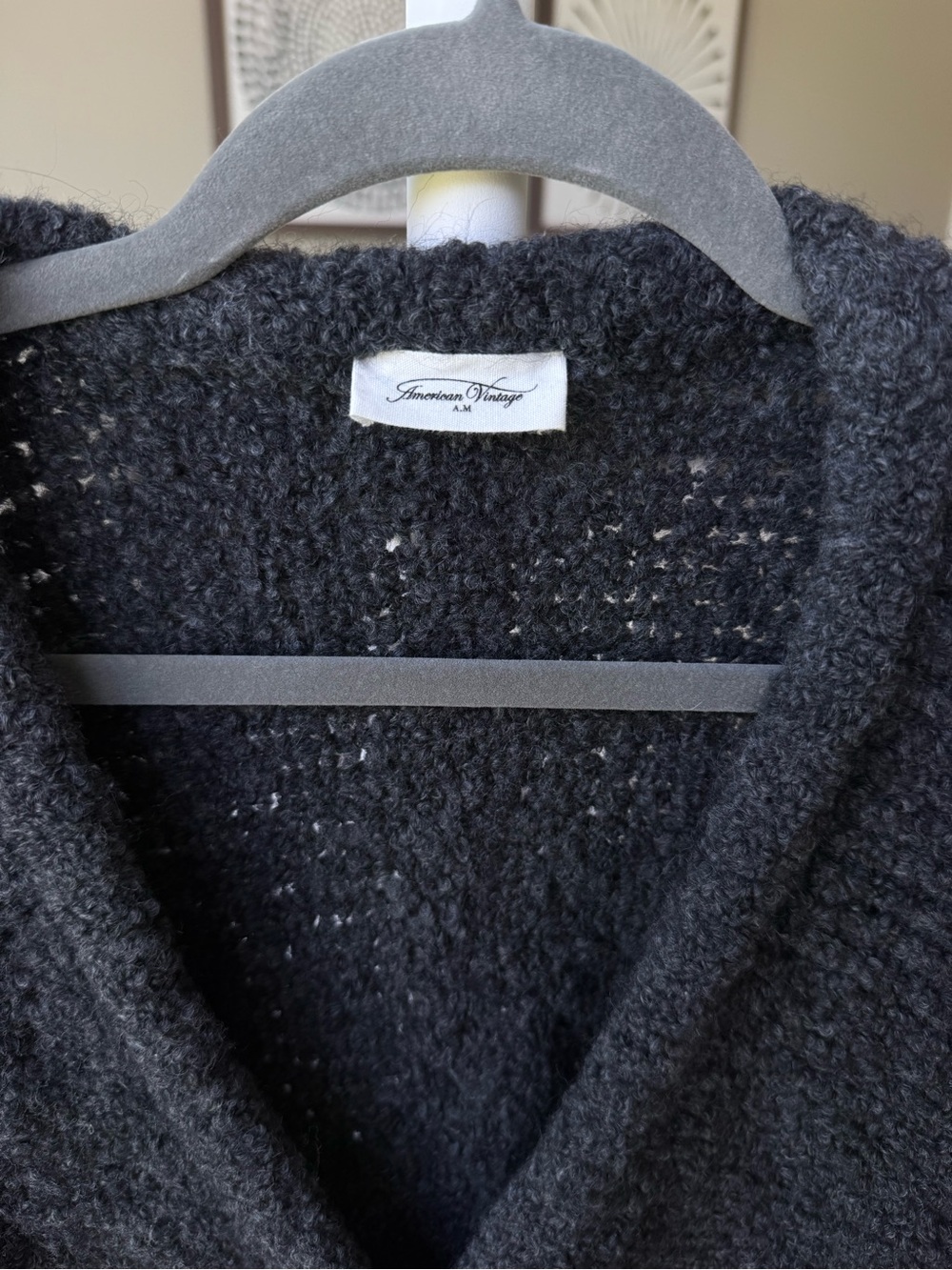 American Vintage Zolly Cardigan in Melange Charcoal - Picture 5 of 7